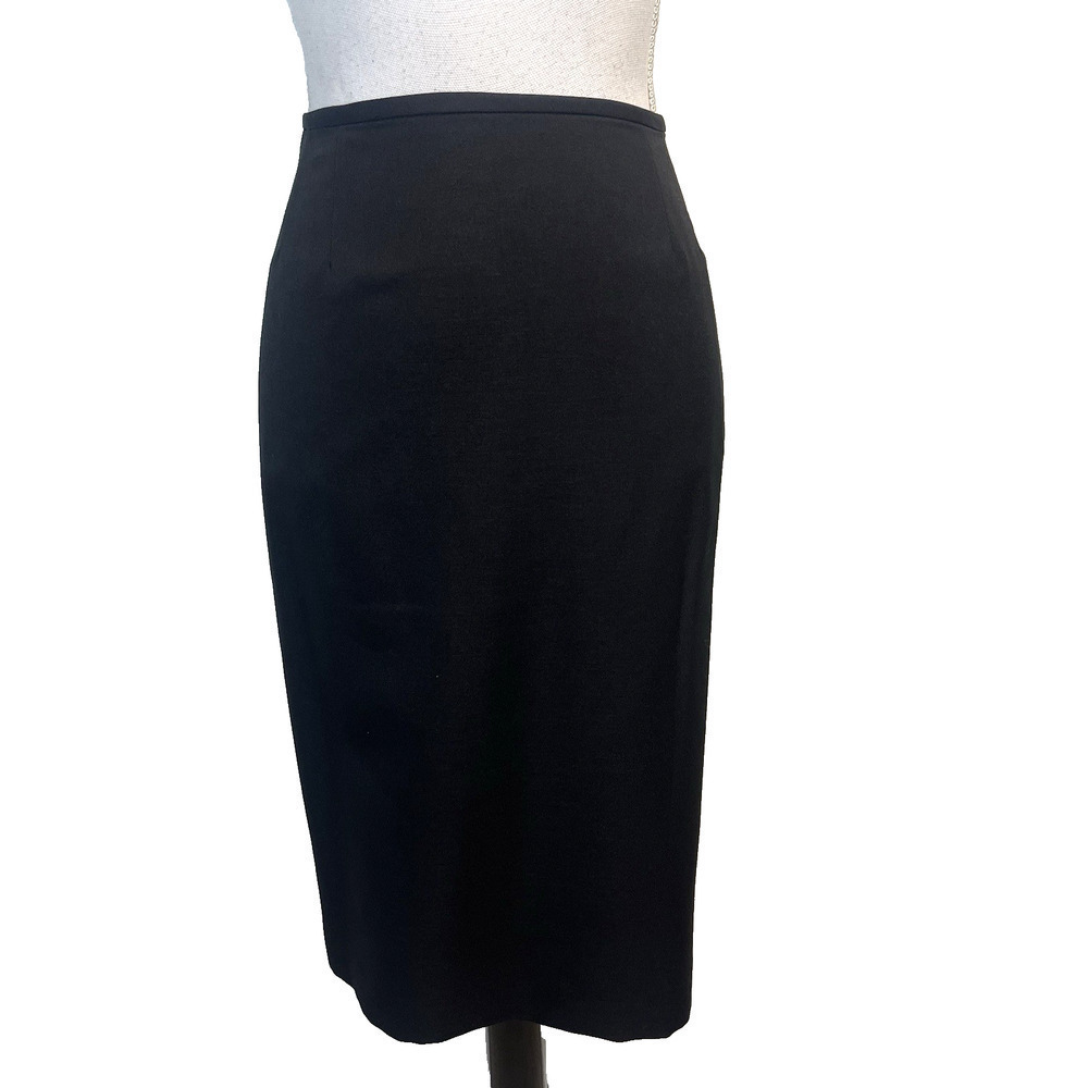 Le Suit Torino Black Pencil Skirt Sz 10 Straight Knee Length Professional Wear